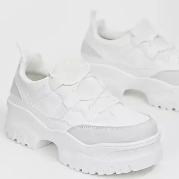 ASOS • White Chunky Platform Sneakers Size 38 / US 5 - Picture 1 of 10